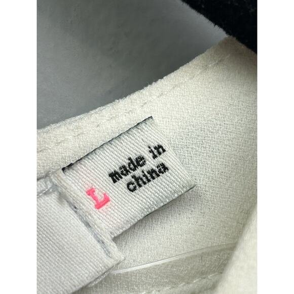 Lush Cropped Top Womens Large White Lace Overlay Floral Exposed Zipper‎ - Picture 5 of 8